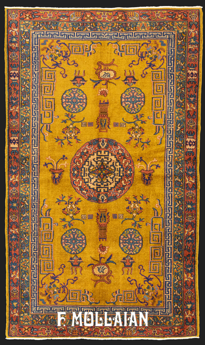 Antique Turkish Rug Sparta Goldish Field Color n°:31946698
